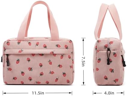 Large Makeup Bag for Women Corduroy Cosmetic bag Make up Bags Zipper Pouch - Image 2