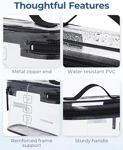 BAGSMART TSA Approved Toiletry Bag, 3 Pack Clear Makeup Cosmetic Bag Organizer - Image 3
