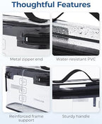 BAGSMART TSA Approved Toiletry Bag, 2 Pack Clear Makeup Cosmetic Bag Organizer - Image 3