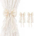 VIS'V Curtain Tiebacks, French Silky Bow Curtain Holdbacks by VISV
