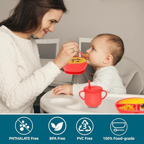 100% Silicone baby feeding set, BPA free Baby dishes set - Image 6