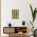 NaZaUK How Lucky Are We Wall Art Poster Hanger Frame, Vintage Green Striped - Image 7