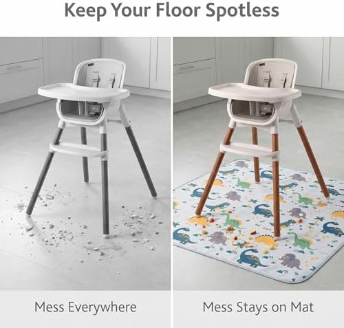 Splat Mat for Under High Chair, Waterproof Washable High Chair Floor Mat - Image 4