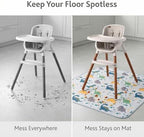 Splat Mat for Under High Chair, Waterproof Washable High Chair Floor Mat - Image 4