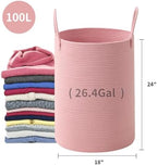 Laundry Basket Hamper Tall Rope Storage Woven - Image 3