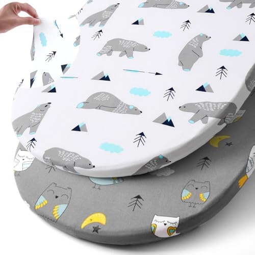 Stretchy Bassinet Sheet Set BROLEX 2 Pack Snug Fitted Cradle Fitted Sheets by BROLEX