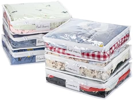 6 Pack Clear Clothes Storage Bags by BOPART-ENJOYYOURLIFEALWAYSBYYOURSIDE