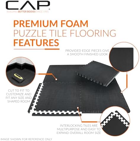 CAP Puzzle Exercise Mats | 1/2” Thick EVA Interlocking Foam Tiles - Image 3