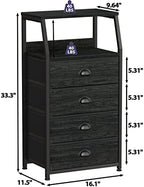 Furnulem Dorm Tall Nightstand, Small Dresser - Image 3