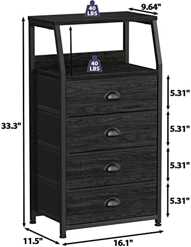Furnulem Dorm Tall Nightstand, Small Dresser - Image 3