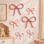 Barydat 6 Pcs Pink Bow Wall Decor Girls Coquette Nursery Decoration Room Decor by home