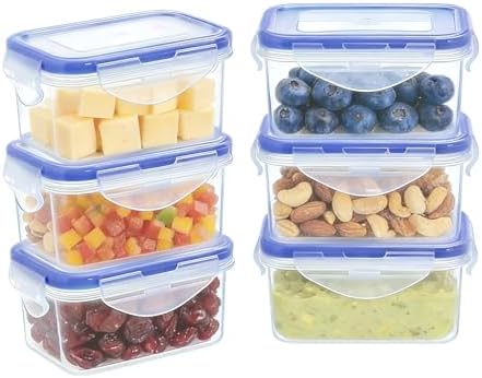 KIGI Small Plastic Food Storage Containers Set, 6 Pack by KIGI