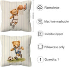 kdqua Bear Sports Nursery Pillow Cover 18x18 Double-Sided, Playroom Decorations - Image 5