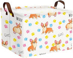 Medium Dog Toy Storage Basket Collapsible Pet Bin Box by BOOHIT