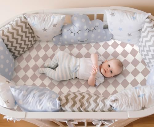 Fitted Baby Neutral Bassinet Sheets Bear and Buffalo Check Plaid Breathable - Image 5