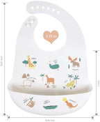 2 Pack Silicone Baby Bibs Adjustable Fit Waterproof Bib - Image 2