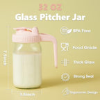 2 Pack 32oz Glass Pitcher with Lid & V-shaped Pour Spout - Image 6