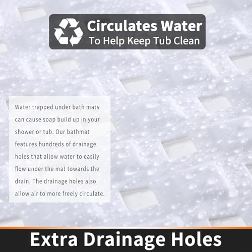 Yimobra Square Shower Mat Non Slip, Super Strong Suction Cups, Machine Washable - Image 3