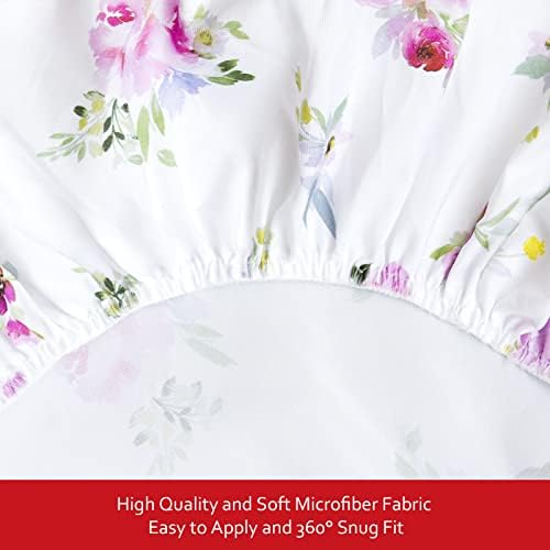 Crib Sheets Girls 2 Pack Floral, Fitted Crib Sheet - Image 3