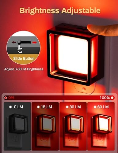 DORESshop Red Night Light, Night Lights Plug Into Wall, Light Sensor - Image 2