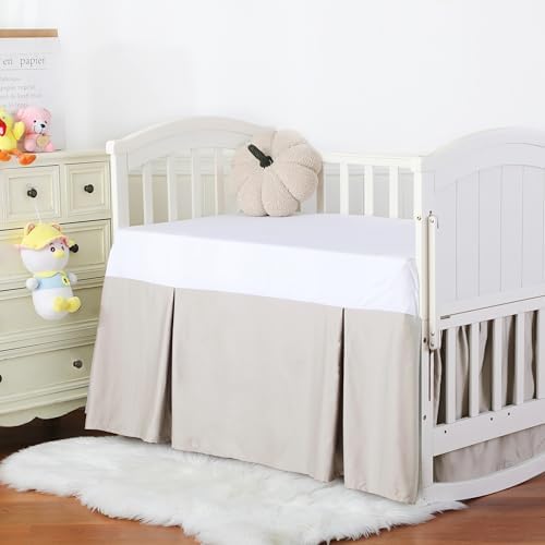 Crib Skirt Dust Ruffle, 100% Egyptian Cotton 400 Thread Count Soft Breathable - Image 4