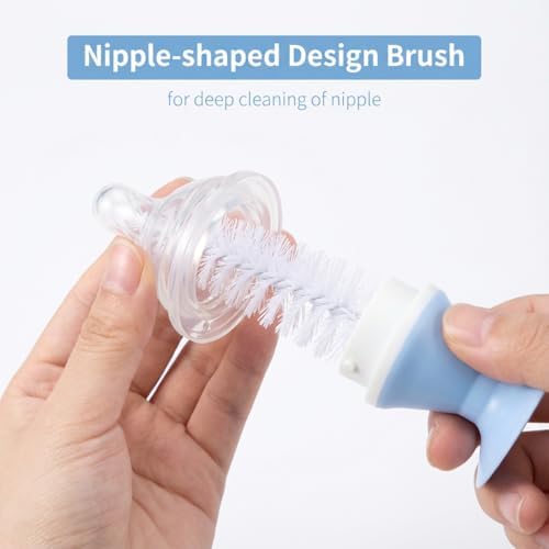 Ariseno 7-in-1 Baby Bottle Brush Set, Nylon & Silicone Bottle Brush - Image 4