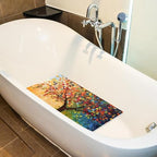 Shower Mat Non Slip 26.8 x 15.1 Inches, Colorful Trees Bathtub Mat Shower Stall - Image 5