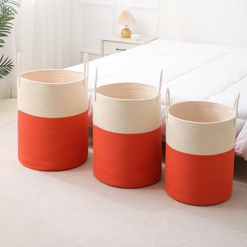 Woven Laundry Hamper Tall Rope Storage Basket - Image 4