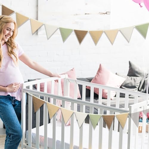 Oudain 2 Pcs Pennant Banner Flags Nursery Garland Triangle, Boho Color - Image 5