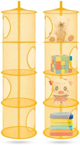 2Pcs Hanging Stuffed Animal Storage Hammock 4 Tiers by coastalrose