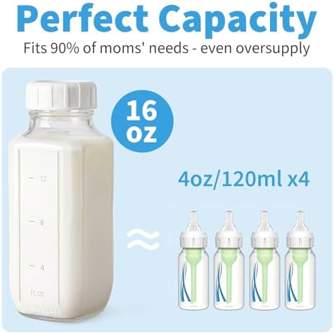 Syntic 16 Oz Glass Milk Storage Bottle - Image 4