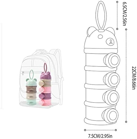2 PCS Milk Powder Pots, Candy Storage Tank, Formula Dispenser Portable Milk - Image 2