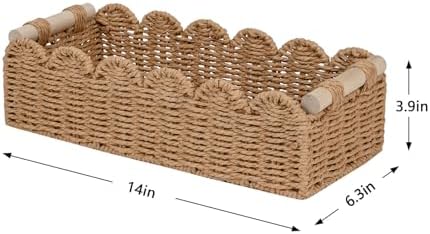 CubesLand Scalloped Toilet Paper Storage Basket W/Handle - Image 4
