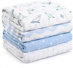 GLLQUEN BABY Muslin Swaddle Blankets 4Pk Receiving Blanket Large 35" x 40" by GLLQUENBABY