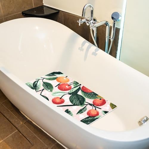 Bathtub Mat Non Slip 26.8x15.1In, Cherry Pattern Bath Mat - Image 5