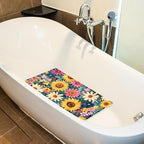 Bathtub Mat Non Slip 26.8x15.1 Inch, Daisies Sunflowers Shower Mat - Image 5