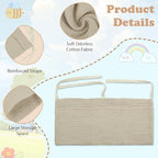 flintronic Cotton Baby Bedside Hanging Storage Bag, Baby Bed Storage Hanging Bag - Image 3