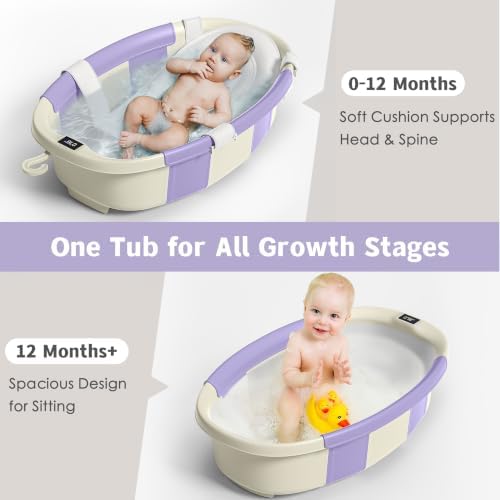 Collapsible Baby Bathtub for Newborn to Toddler 0-36 Months, Spacious Foldable - Image 4