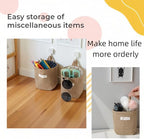 Washable Cotton Linen Hanging Organizer Bag - Image 3
