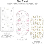 Baby Bassinet Sheets 2 Pack, Fits Rectangle Round Oval Hourglass Mattress - Image 2
