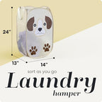 Pop Up Laundry Hamper, Cute Puppy 71L Collapsible Mesh Basket - Image 2