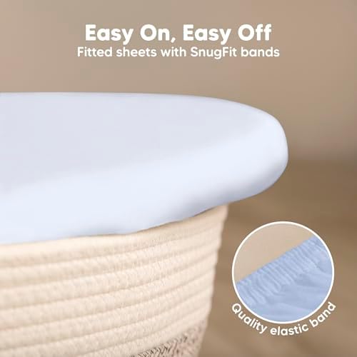 2-Pack Baby Bassinet Sheets Girl, 33x17 Bedside Sheets - Image 5