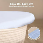 2-Pack Baby Bassinet Sheets Girl, 33x17 Bedside Sheets - Image 5