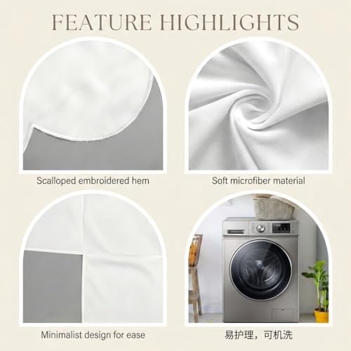 28 x 52 Inch White Crib Skirt 14 Inch Drop, Scalloped Crib Bed Skirt - Image 6