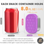 Tanjiae 4Pack Small 8oz Stainless Steel Snack Containers - Image 2