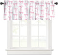 Pink Bow Window Valance, Watercolor Cute Girls Pink Bow Modern Aesthetic Print by JanJCurt