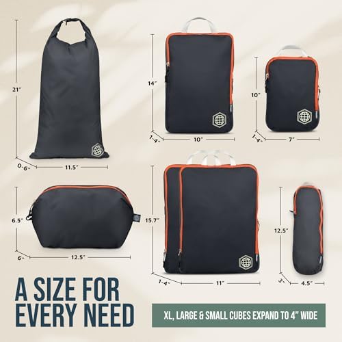 TRIPPED Travel Gear Large Compression Packing Cubes 7-Piece Set - Image 4