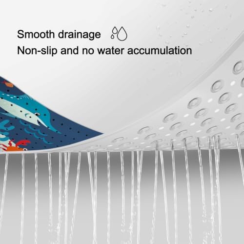 LNOND Bath Mat for Tub for Kids, Ocean Sharks Bathtub Mat, Kids Bath Mats for - Image 5