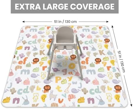 Splat Mat for Under High Chair, Waterproof Washable High Chair Floor Mat - Image 2