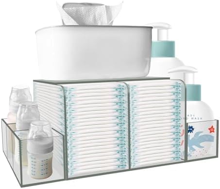 GILPWA Diaper Caddy, Baby Changing Table Organizer, Detachable Clear Acrylic by GILPWAFlagship